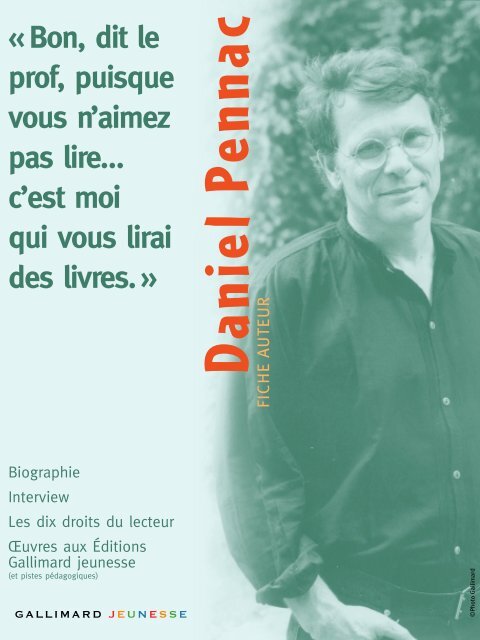 FICHE AUTEUR Pennac - Gallimard Jeunesse
