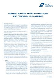 GENERAL BOOKING TERMS & CONDITIONS ... - DFDS Seaways