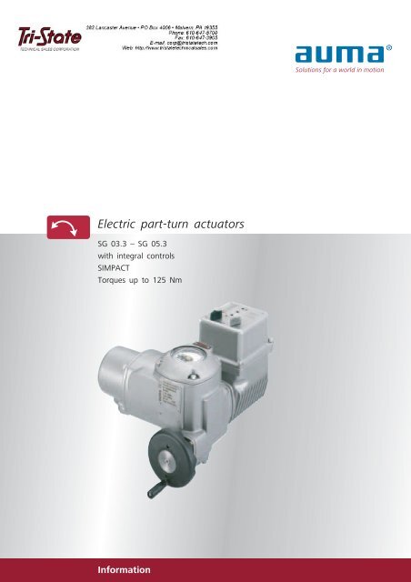 Electric part-turn actuators - Tri-State Technical Sales Corp.