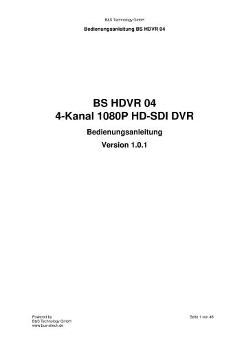 BS HDVR 04 Bedienungsanleitung.pdf - MLD-Systems