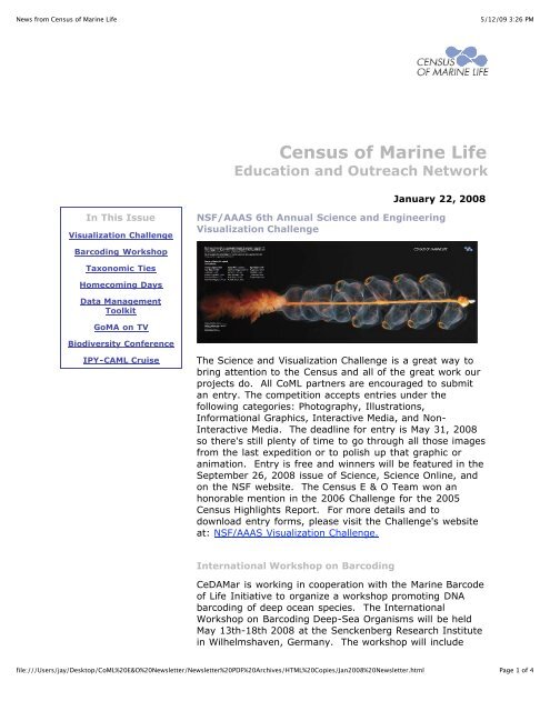 January - Census of Marine Life