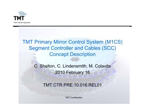 SCC Architecture Presentation - Thirty Meter Telescope