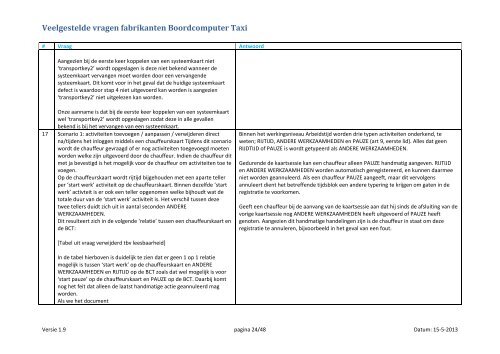 Veelgestelde vragen fabrikanten Boordcomputer Taxi - Inspectie ...