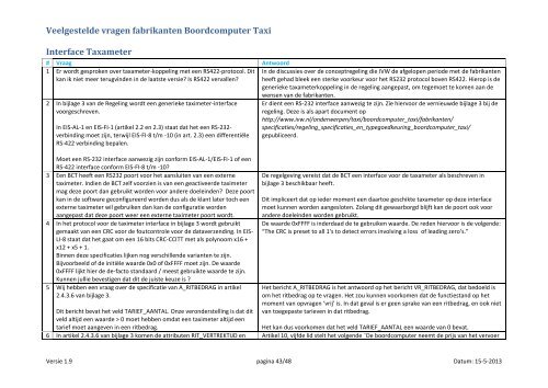 Veelgestelde vragen fabrikanten Boordcomputer Taxi - Inspectie ...