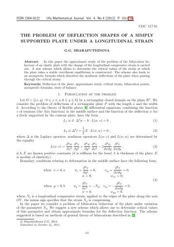 the problem of deflection shapes of a simply supported plate under a ...