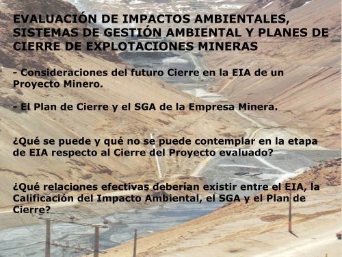 Planes de Cierre Mineros - cazalac