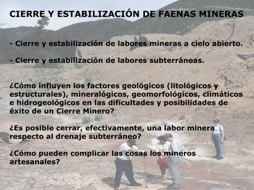 Planes de Cierre Mineros - cazalac