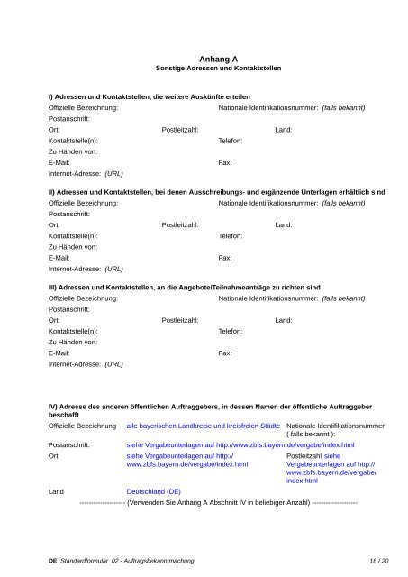 Vergabeverfahren Lettershop/Versandhandling und ... - Bayern