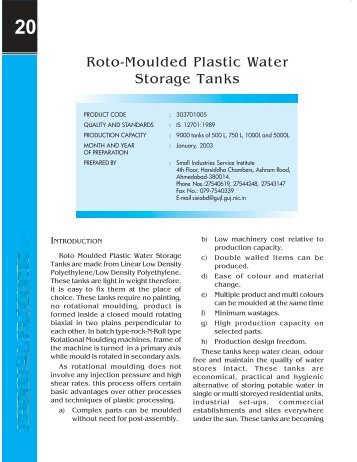 Roto-Moulded Plastic Water Storage Tanks - Dc Msme
