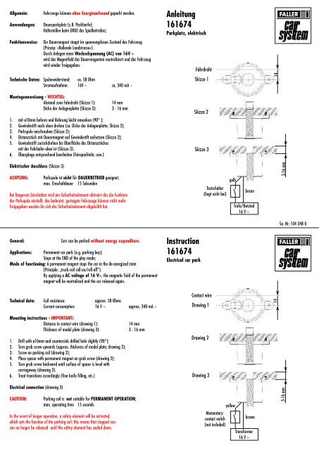 Anleitung 161674 Instruction 161674 - Faller