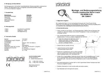 Montageanleitung PDF, 3 MB - Provita GmbH