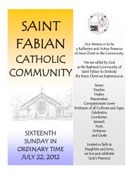 invitation to prayer - Saint Fabian Catholic Church