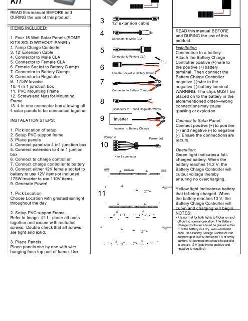 60W Kit Manual.pdf - SunForce Products Inc.