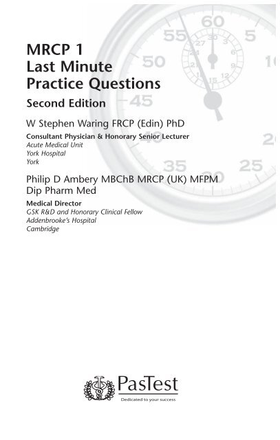 MRCP 1: Last Minute MRCP 1 Practice Questions, Second Edition