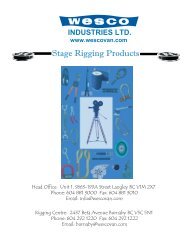 Stage Rigging Products - Wesco Industries Ltd.