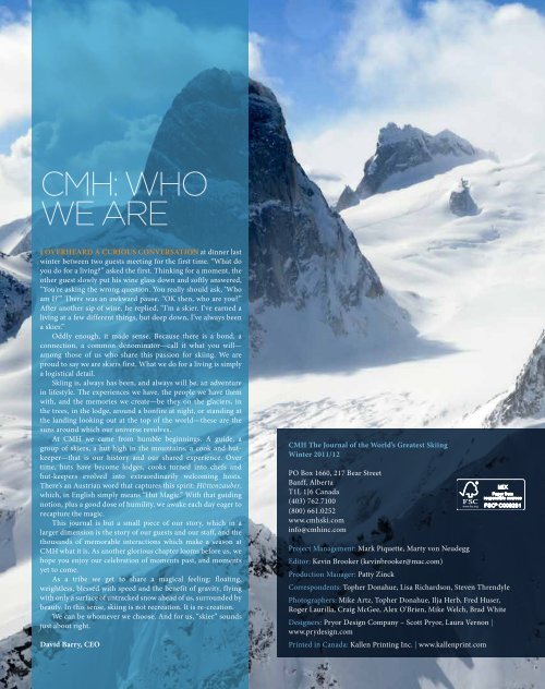 winter 2011/12 the journal of the world's greatest skiing - Summit Tour