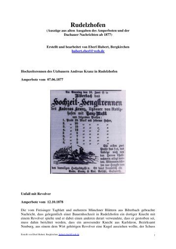 Rudelzhofen - SchÃ¼tzenverein Hubertus Bergkirchen