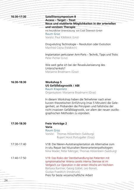 VASCMED 2012 - Klinische Abteilung fÃ¼r GefÃ¤Ãchirurgie