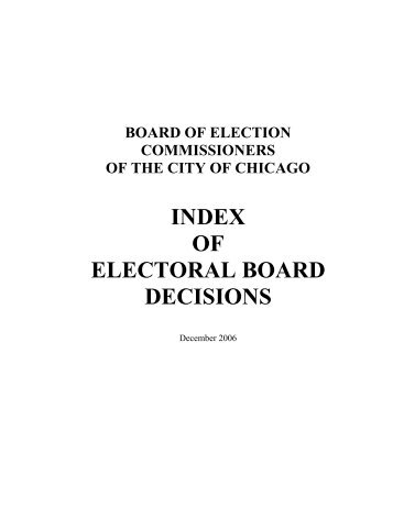 of Electoral Board Decisions - ChicagoElections.com