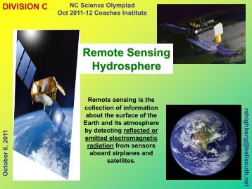 Remote Sensing Hydrosphere - North Carolina Science Olympiad