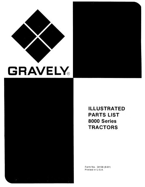 8000 Series Tractors Illustrated Parts List - Gravely Tractor Club
