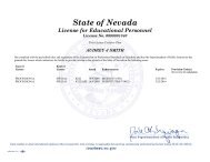 State of Nevada License for Educational Personnel - Bighorn