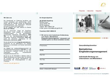 Flyer "Betriebliches Eingliederungsmanagement" - gfi