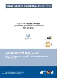 QualitÃ¤tsreport 201 Klinik SchÃ¼tzen Rheinfelden - Spitalinformation.ch