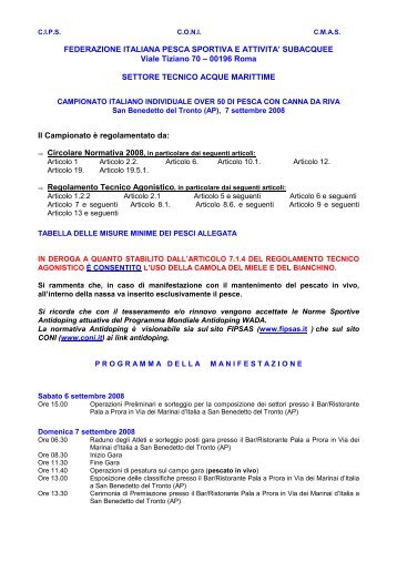 Campionato Italiano Individuale Over 50 di Canna ... - FIPSAS Napoli