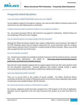 Frequently Asked Questions - Mitacs