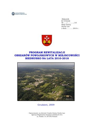 program rewitalizacji obszarÃ³w powojskowych w ... - Gmina Suchy Las