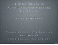 The Bondi-Sachs Formulation of General Relativity in ... - SFB/TR7