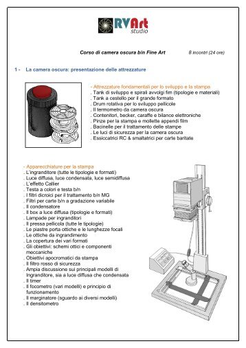 PROGRAMMA CORSO di CAMERA OSCURA BIANCO e NERO ...