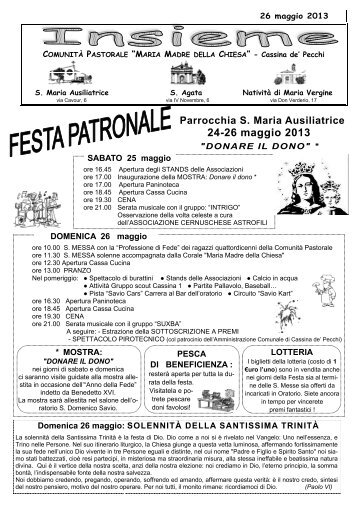 24-26 maggio 2013 - ComunitÃƒÂ  Pastorale Maria Madre della Chiesa