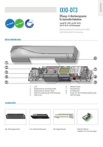 Bedienungsanleitung IXIO-DT3 PDF | 2,4 Mo | 16 ... - BEA Pedestrian