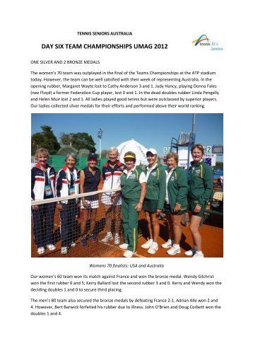 day six team championships umag 2012 - Tennis Seniors Australia