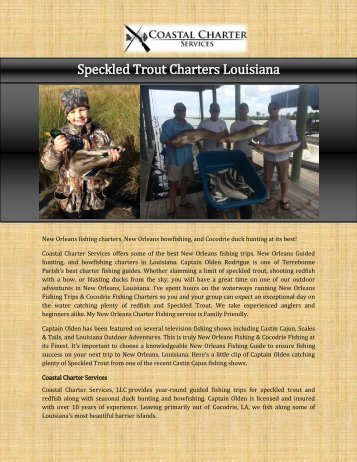 Speckled Trout Charters Louisiana