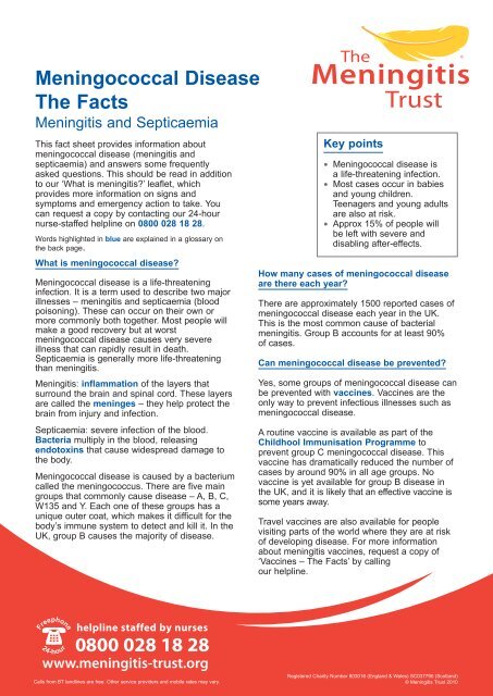 Meningococcal Disease patient information leaflet - West ...