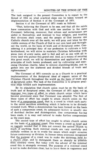 Reformed Presbyterian Minutes of Synod 1954