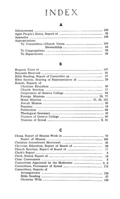 Reformed Presbyterian Minutes of Synod 1954