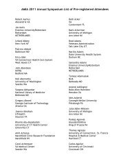 AMIA 2011 Annual Symposium List of Pre-registered Attendees