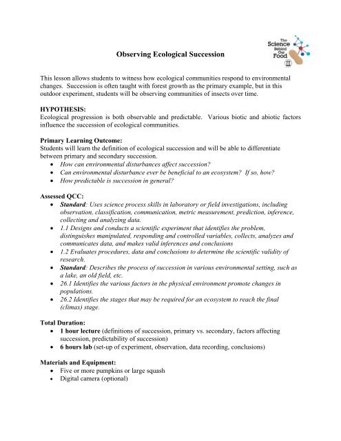 Observing Ecological Succession