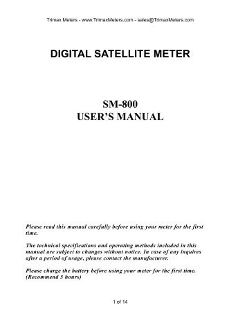 Satellite Finder - Trimax Digital Satellite Meters