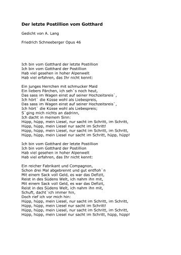 Der letzte Postillion vom Gotthard - Gemischter Chor Attiswil