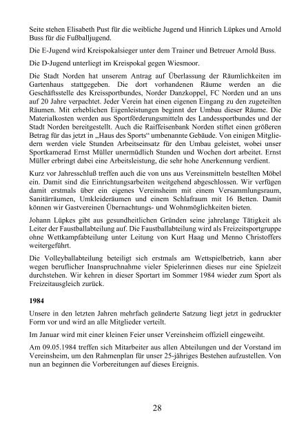 GruÃŸwort zu unserem 50j. JubilÃ¤um - Post-Sportverein Norden eV