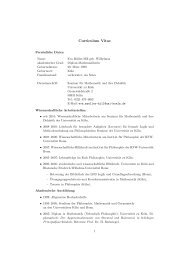 Curriculum Vitae - Seminar fÃ¼r Mathematik und ihre Didaktik