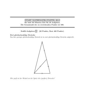 2011 Aufgaben incl. LÃ¶sungen Staffel - Mathematik in Bonn