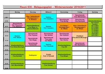 Belegungsplan WS 2010-011