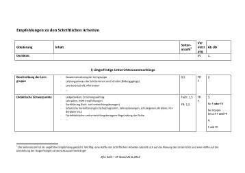 Empfehlungen zu den schriftlichen Arbeiten