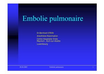 Embolie pulmonaire